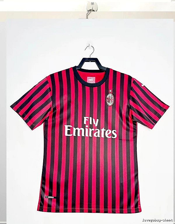AC Milan Lightweight Retro soccer jersey Red Black Striped for Gift Ideas