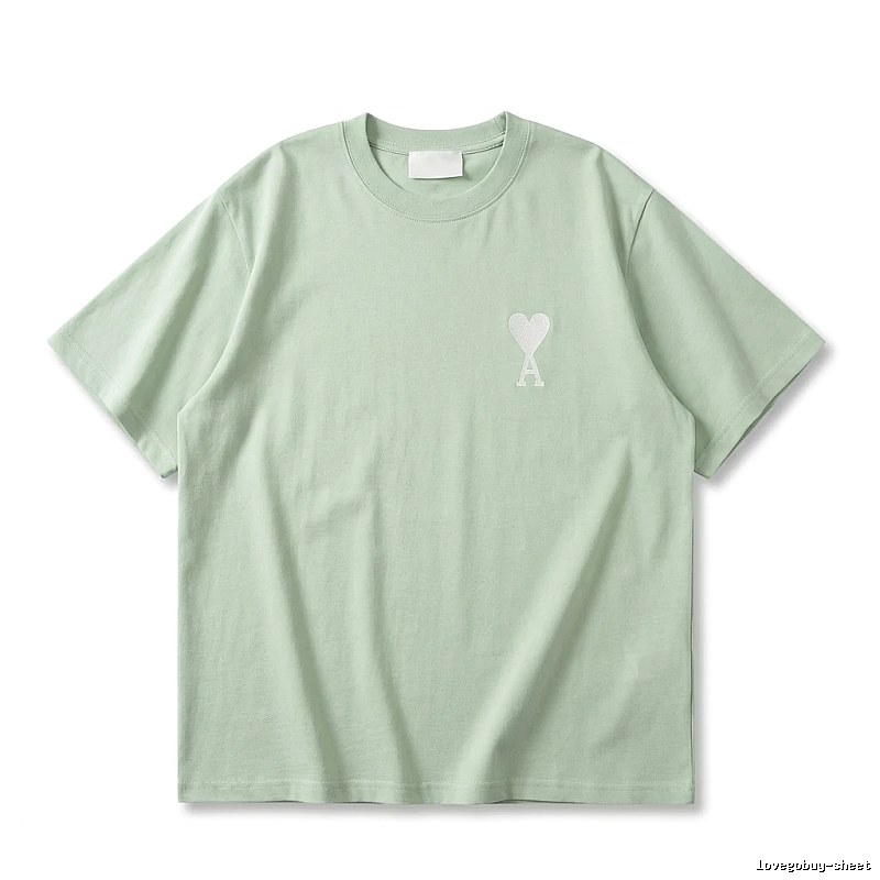 AMI Love Series Simple Style Light Green T-shirt