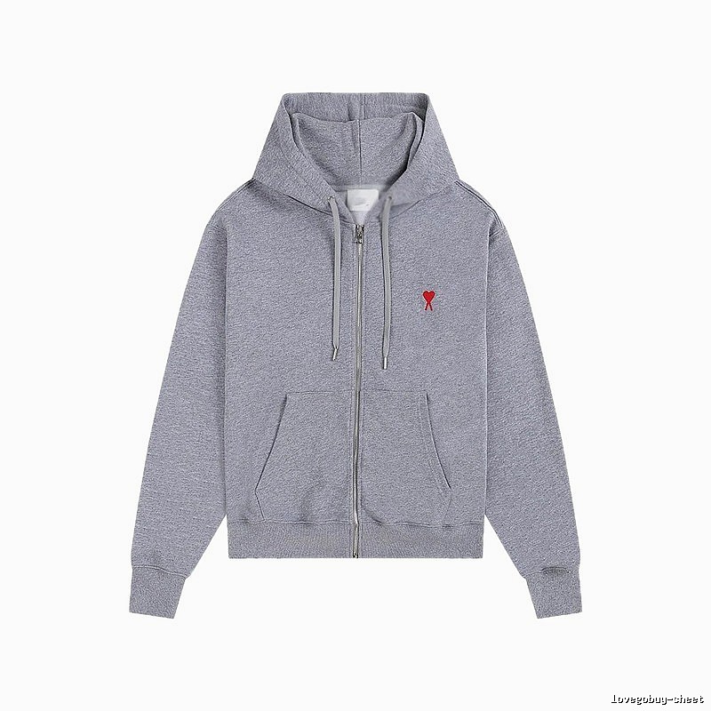 Ami Love Series Trendy Brand Grey Hoodie