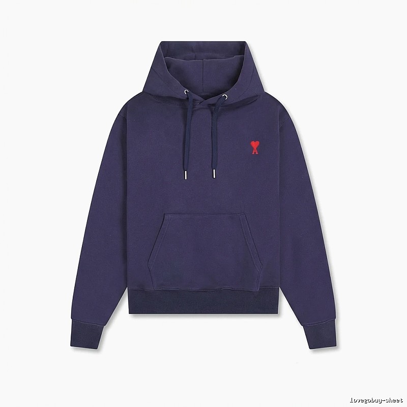 AMI Minimalist Style Navy Blue Sweatshirt