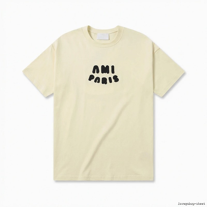 AMI Paris Casual Style Off-White T-shirt