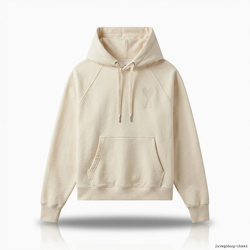 AMI simple and casual style off-white hoodie