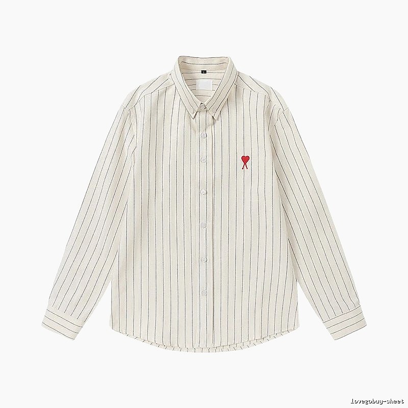 AMI Stripe Minimalist Style White Shirt