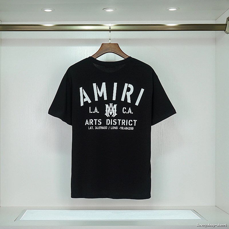 Amiri Urban Graphic T-shirt White Blue Amiri with Statement Pattern