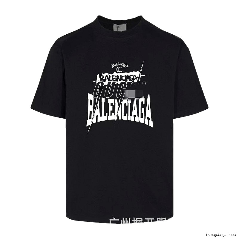 Balenciaga Co-branded Street Style Black Short-sleeve T-shirt