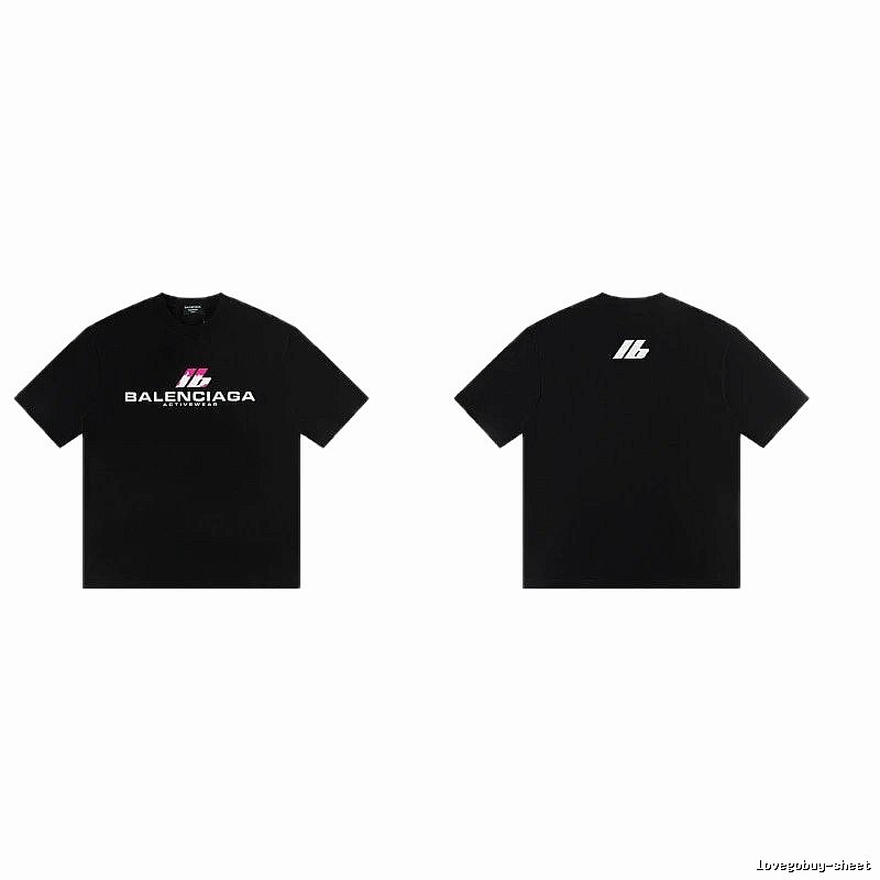Balenciaga Sport Collection Edgy Cool Style Black Short-sleeve T-shirt