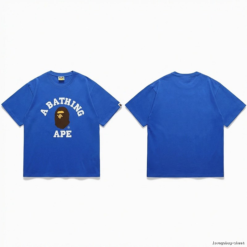 Bape Ape Head Simple Style Blue T-shirt