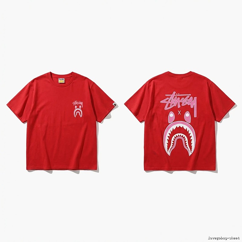 Bape Shark Co-branded Red T-shirt