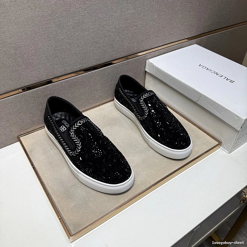 Black Glitter Slip-on Slip-on Sneaker for Daily Rotation