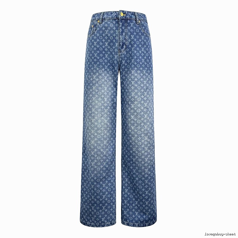 Blue Monogram Knit Pants by CELINE