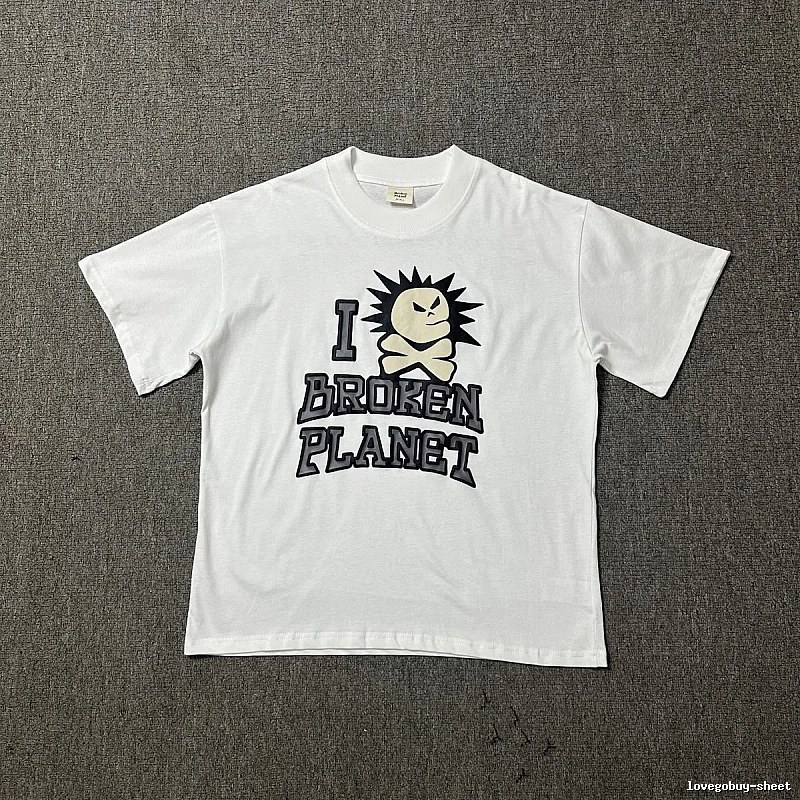 Broken Planet Classic Graphic T-shirt White Cotton Bold for Daily Styling