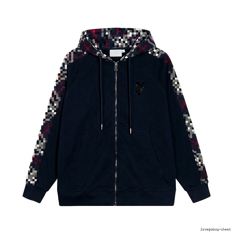 Burberry checkered fashion black coat