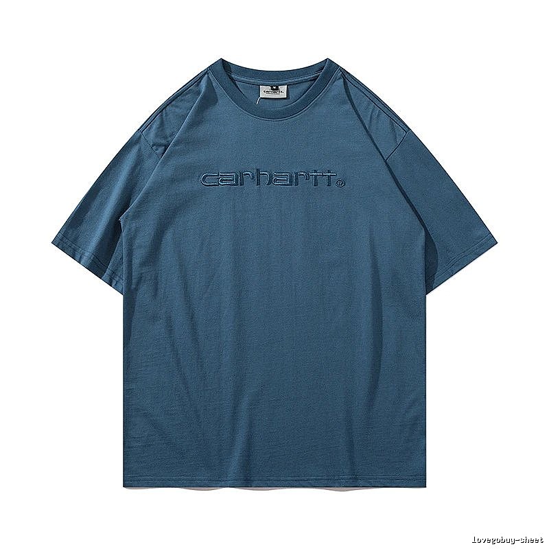 Carhartt Daily Logo T-shirt Light Blue Subtle for City Outfits