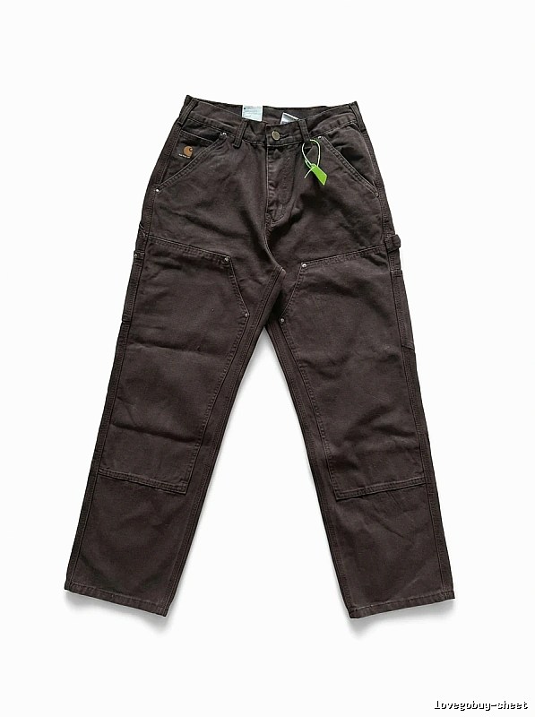 Carhartt workwear style dark brown long trousers