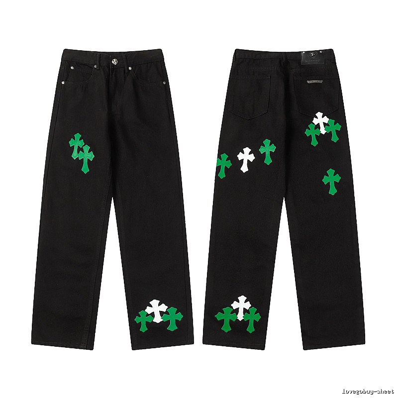 Chrome Hearts Gift Ready Graphic jeans Light Denim Jeans with Fresh Pattern