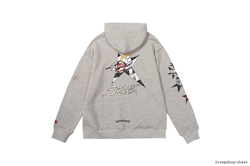Chrome Hearts Patterned Cross graphic hoodie Black Blue Cross with Signature Styling