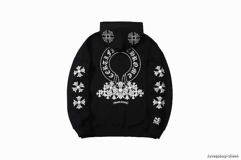 Chrome Hearts Urban Cross graphic hoodie Black Blue Cross with Statement Pattern