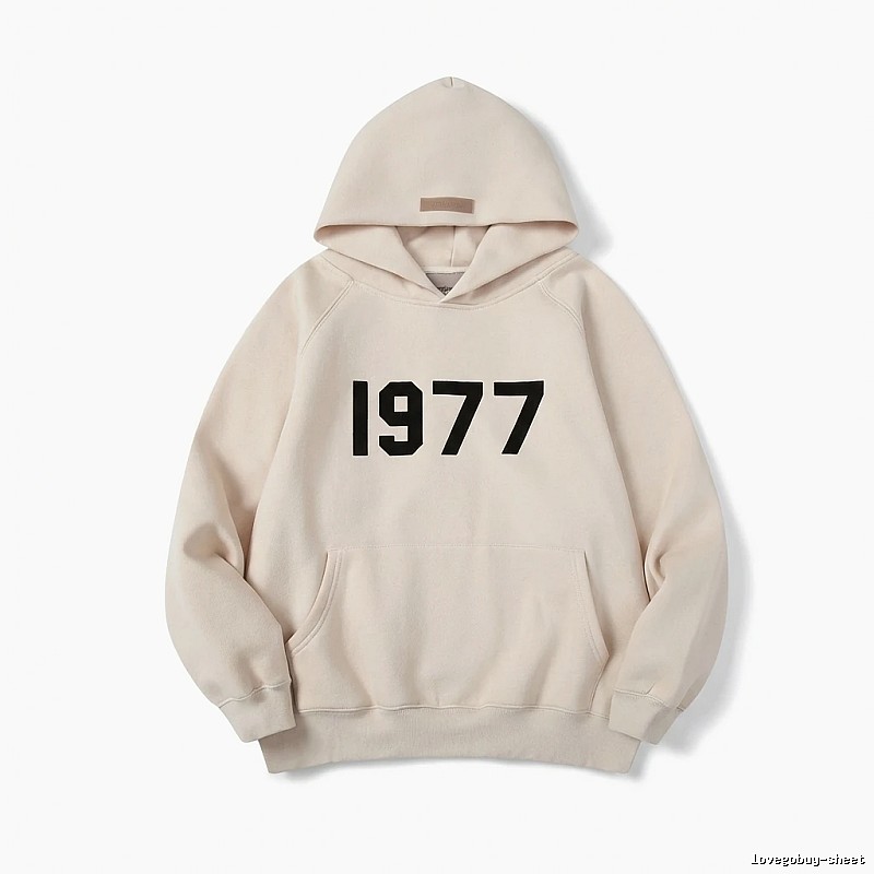 ESSENTIALS 1977 Series Minimalist Style Beige Hoodie
