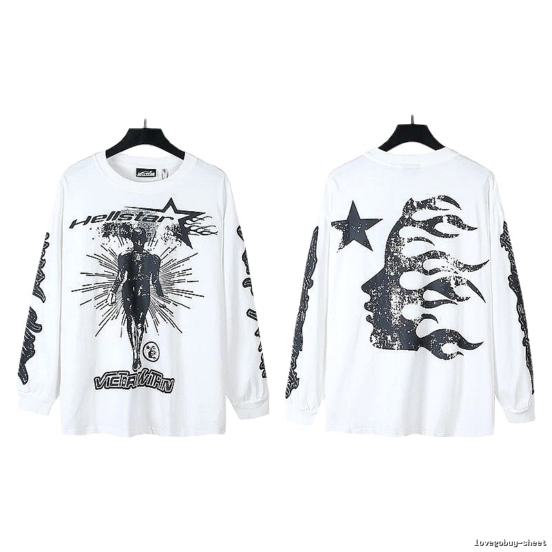 Hellstar dark style white long-sleeved shirt