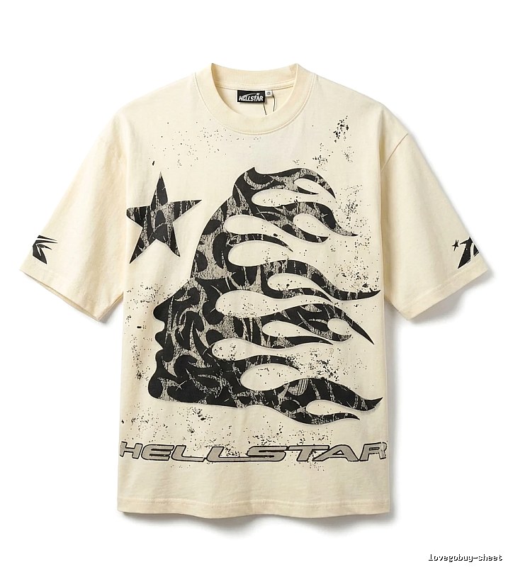Hellstar Flame Wind Beige T-shirt