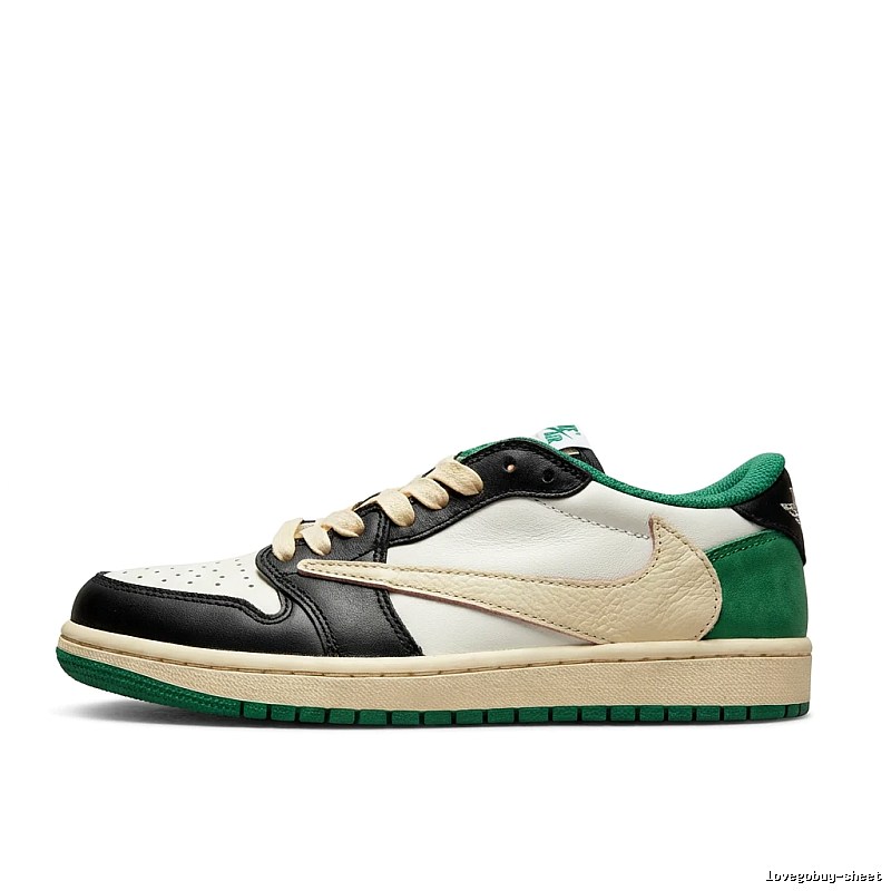 Jordan AJ1 Retro Style Black-Green-White Shoes