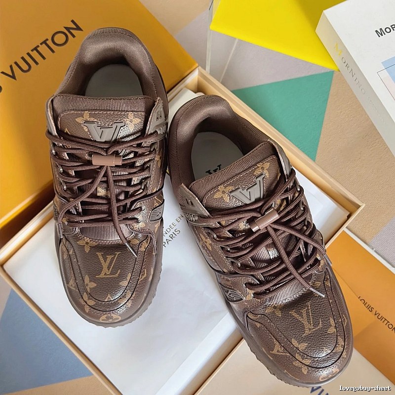 Louis Vuitton Brown Monogram Sneaker with Brown Monogram Low-top Detail