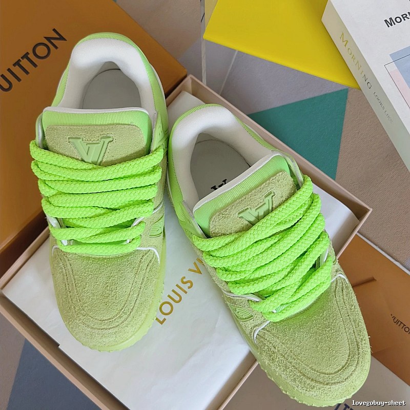 Louis Vuitton Green Suede Sneaker with Bright Green Suede Low-top for Daily Rotation