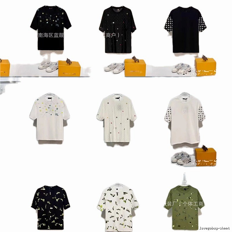 Louis Vuitton Monogram Light Luxury Trendy Style Multi-color Short-sleeve T-shirt