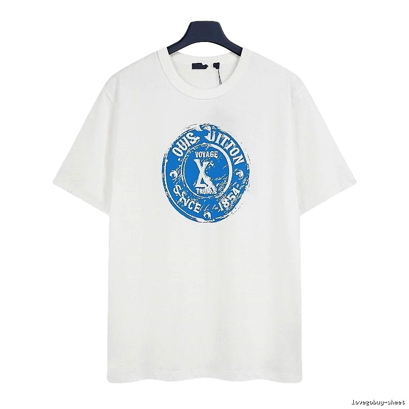 Louis Vuitton Stamp Print Vintage Style White T-Shirt