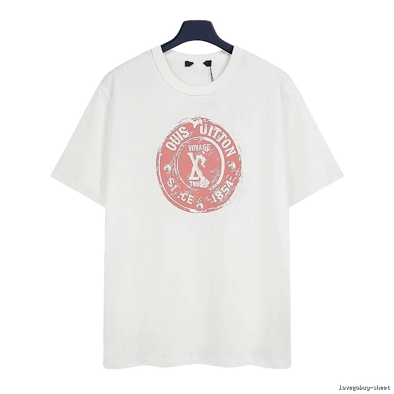 Louis Vuitton Vintage-style White T-Shirt with Stamp