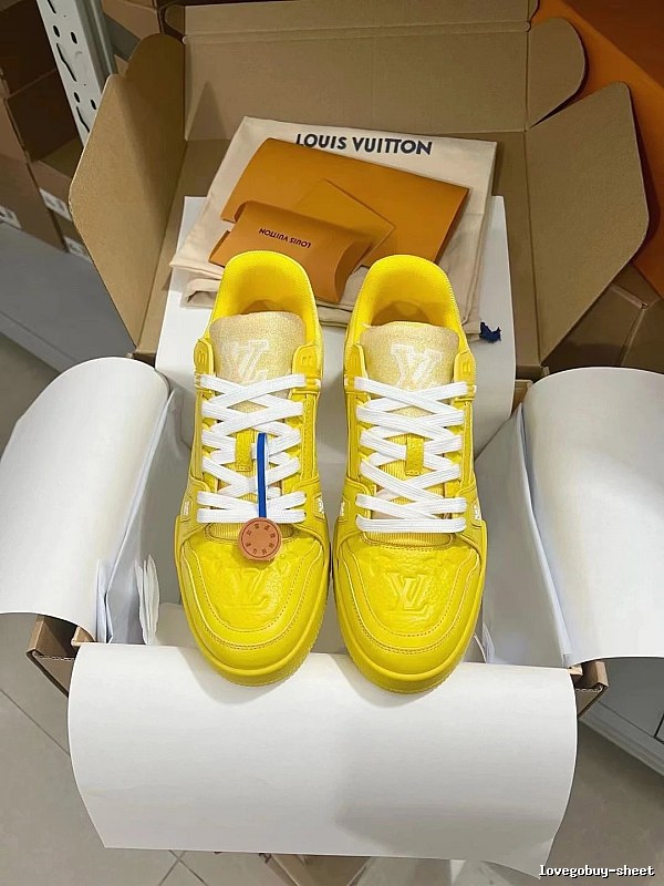 Louis Vuitton Yellow Low-top Sneaker with Bright Yellow Low-top in Detail