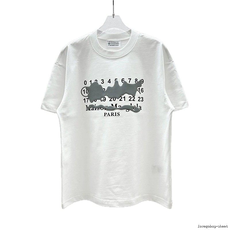 Maison Margiela Digital Graffiti Street Style White T-Shirt