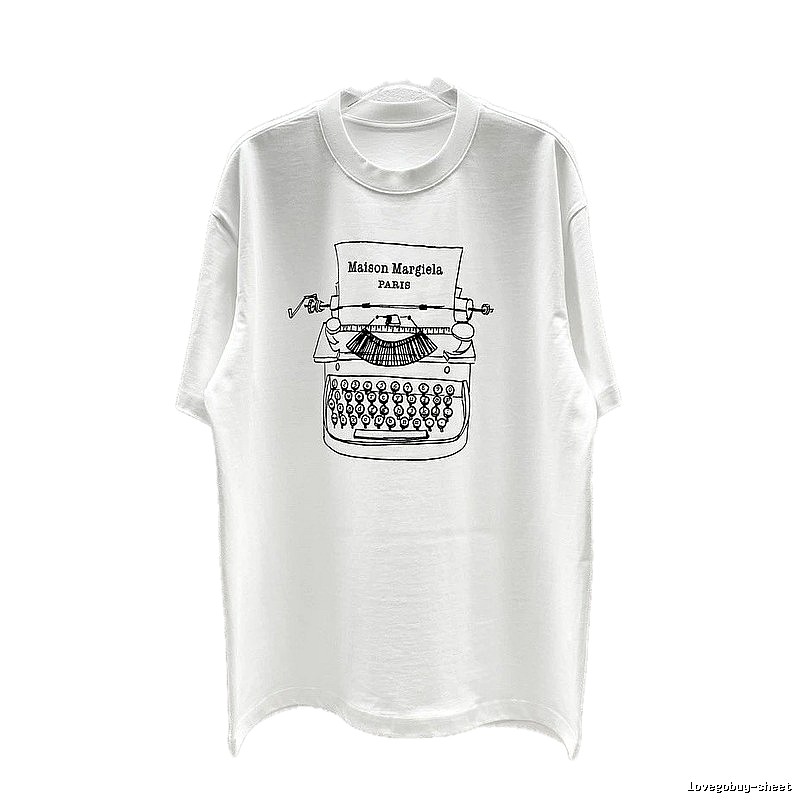 Maison Margiela Vintage Typewriter Style White T-Shirt