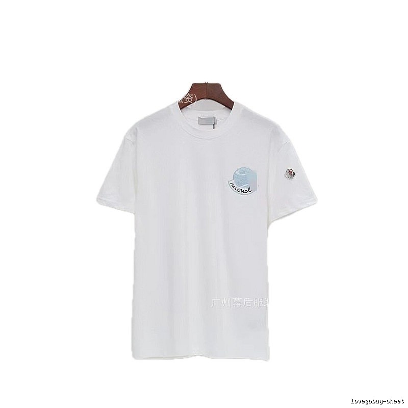 Moncler Embroidered Casual-style White T-Shirt