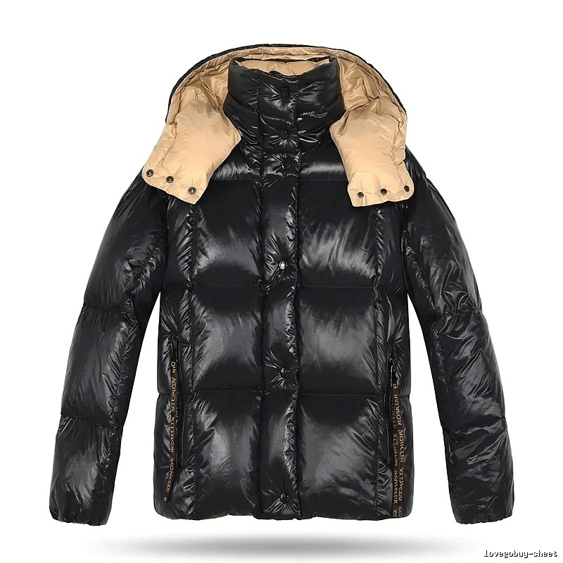 Moncler shiny and stylish black down jacket
