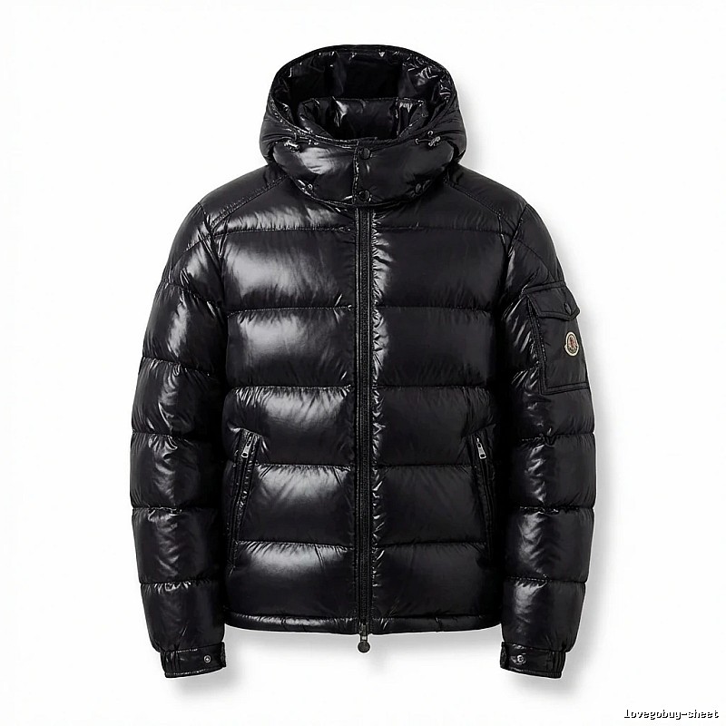 Moncler shiny black down jacket