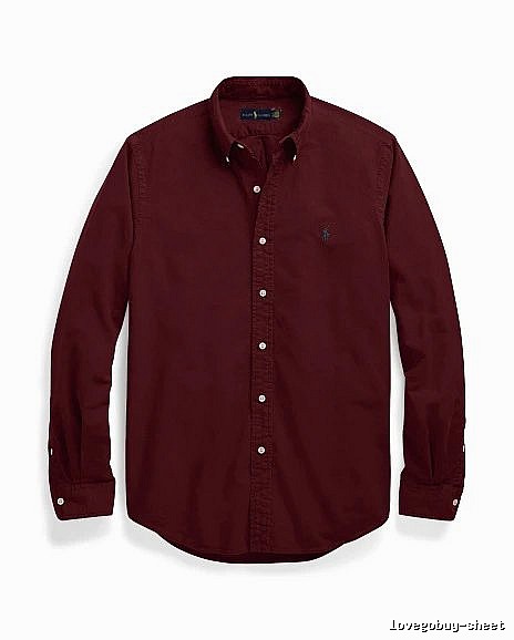 Ralph Lauren Burgundy Red Button-Down Shirt Daily Styling