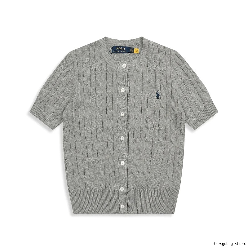 Ralph Lauren knitted retro-style grey cardigan