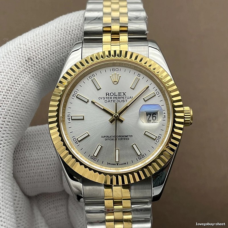 Rolex Watch with Two-tone Datejust-style Bracelet Watch Detail