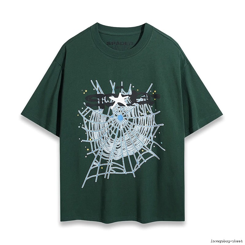 Sp5der Spider Web Print Short-Sleeve T-Shirt