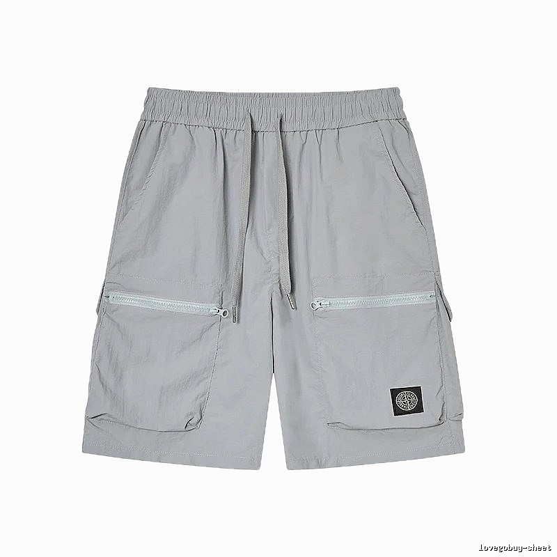 Stone Island Badge Street Style Light Grey Cargo Shorts