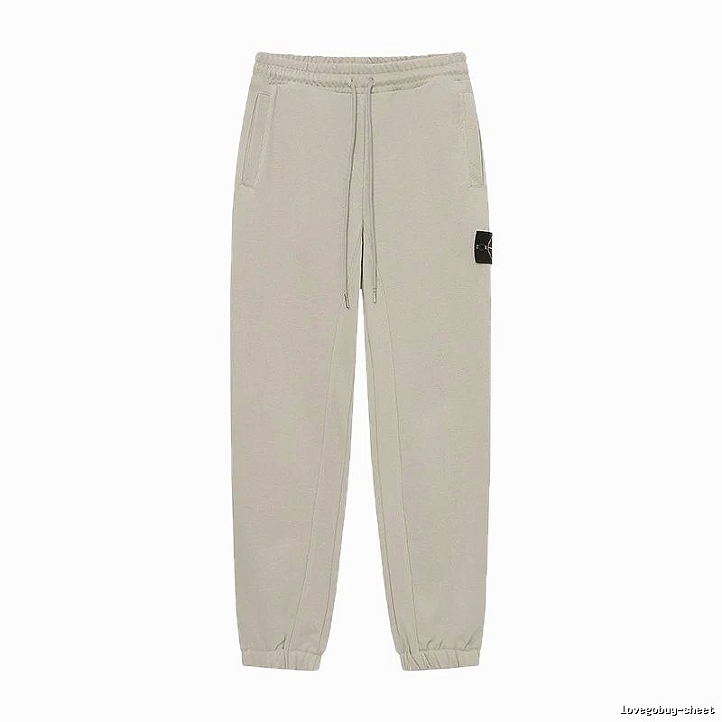 Stone Island Classic Casual Light Khaki Cuffed Jogger Sweatpants