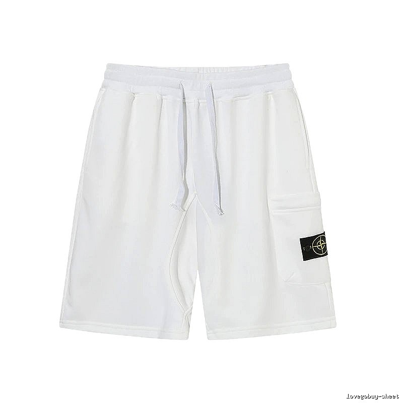Stone Island Classic Compass Logo Street Style White Shorts