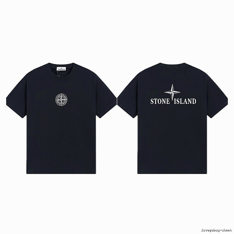Stone Island Compass Street Style Black Short Sleeve T-shirt