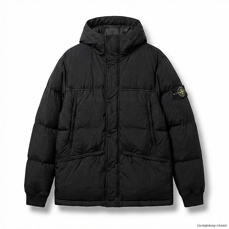 Stone Island functional style black down jacket