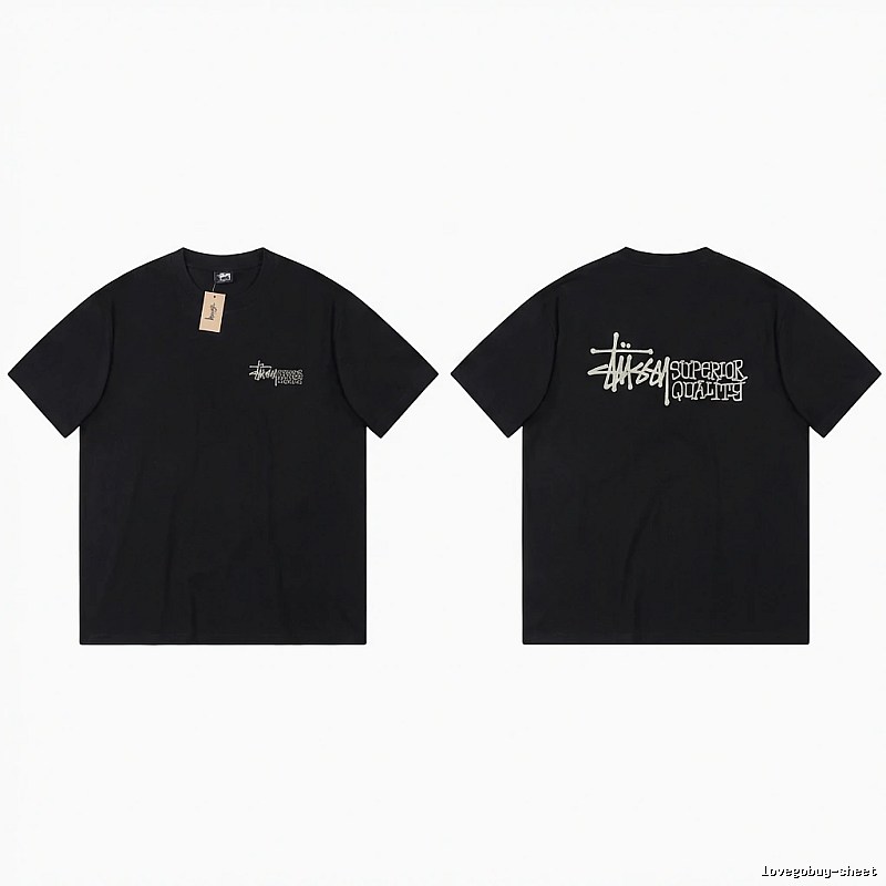 Stussy basic simple style black T-shirt