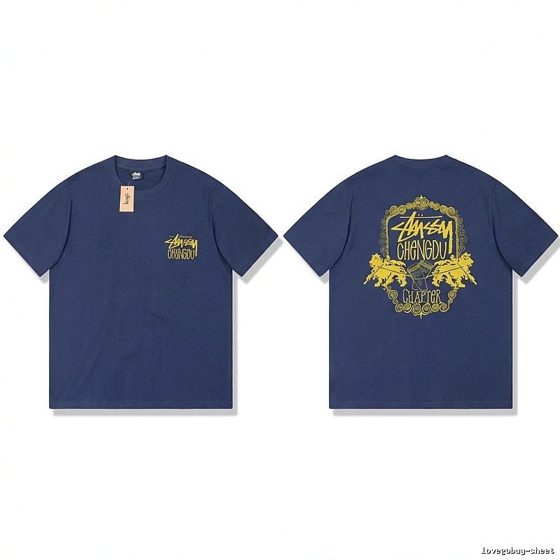 Stussy Chengdu Series Deep Blue Trendy T-shirt
