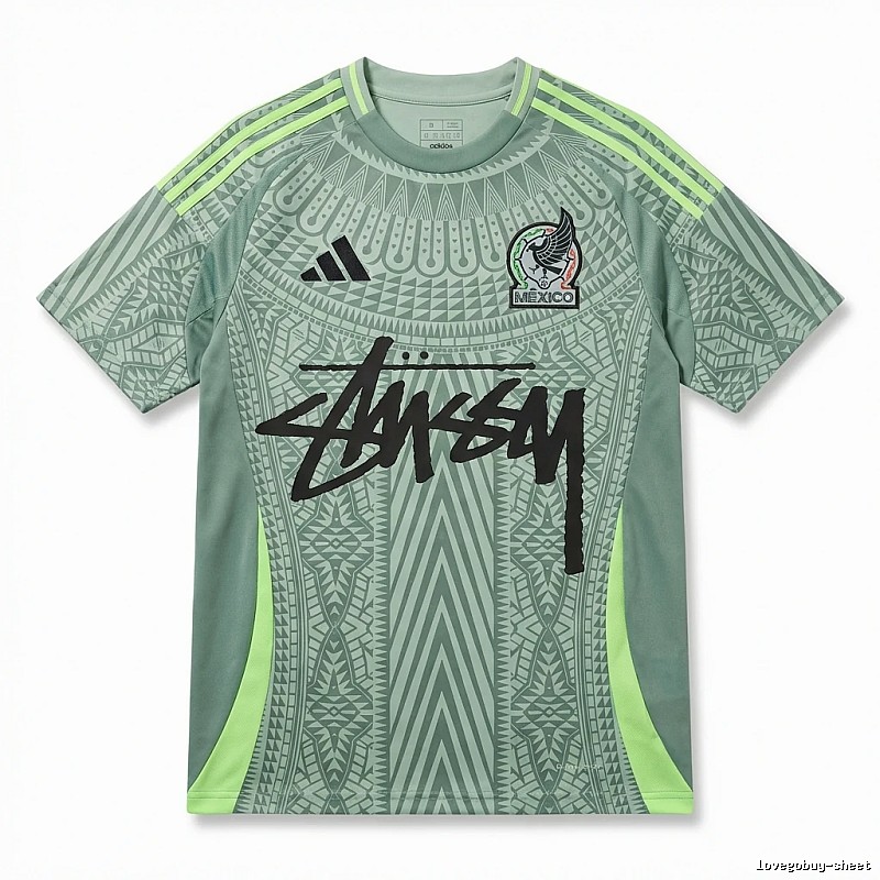 Stussy sporty gray-green short-sleeve